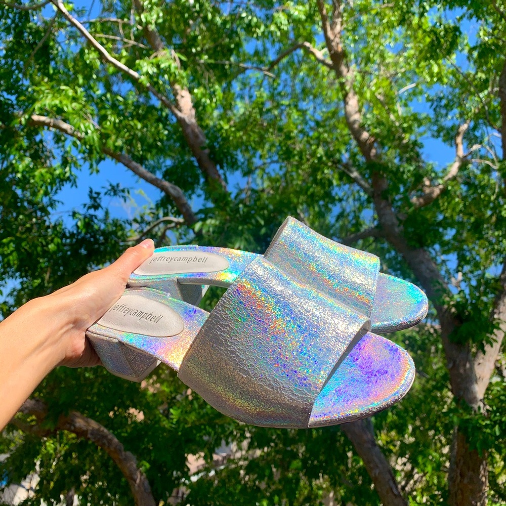 Holographic kitten heels